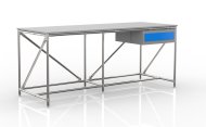 Tavolo da officina con contenitore con un cassetto larghezza 2000 mm, 240405313 - 4