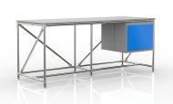 Tavolo da officina con contenitore larghezza 2000 mm, 240405317 - 4