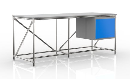 Tavolo da officina con contenitore larghezza 2000 mm, 240405317 - 4