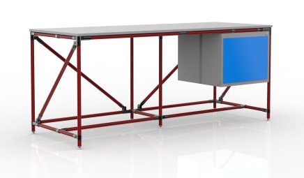 Tavolo da officina con contenitore larghezza 2000 mm, 240405317 - 2