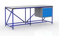 Tavolo da officina con contenitore con quattro cassetti, larghezza 2000 mm, 240405316 - 3