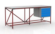Tavolo da officina con contenitore con quattro cassetti, larghezza 2000 mm, 240405316 - 2