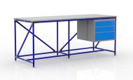 Tavolo da officina con contenitore a tre cassetti larghezza 2000 mm, 240405315 - 3