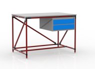 Tavolo da officina con contenitore con due cassetti 24040531 (3 modelli) - 2
