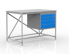 Tavolo da officina con contenitore con quattro cassetti 24040533 (3 modelli)