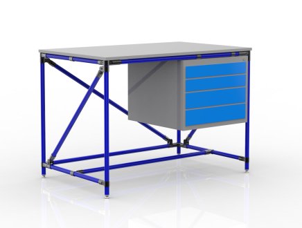 Tavolo da officina con contenitore con quattro cassetti 24040533 (3 modelli) - 3
