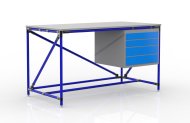 Tavolo da officina con contenitore con quattro cassetti, larghezza 1500 mm, 240405310 - 3