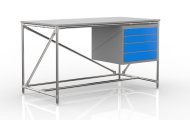 Tavolo da officina con contenitore con quattro cassetti, larghezza 1500 mm, 240405310 - 4