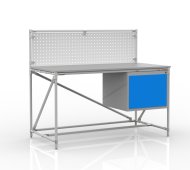 Tavolo da officina con pannello forato larghezza 1500 mm, 24040835 - 1