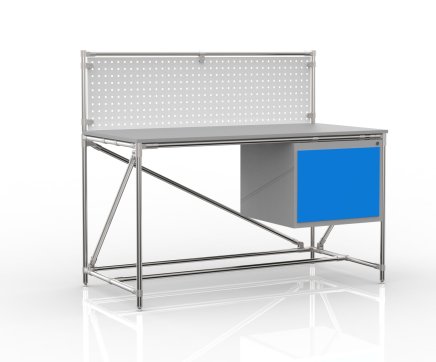Tavolo da officina con pannello forato larghezza 1500 mm, 24040835 - 4