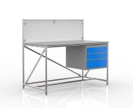 Tavolo da officina con pannello forato largo 1500 mm, 24040833 - 4