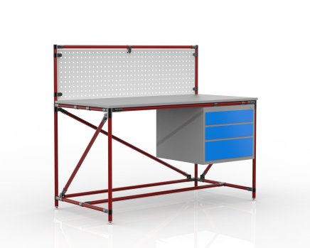 Tavolo da officina con pannello forato largo 1500 mm, 24040833 - 2