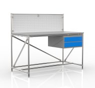 Tavolo da officina con pannello forato larghezza 1500 mm, 24040832 - 4