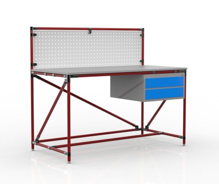 Tavolo da officina con pannello forato larghezza 1500 mm, 24040832 - 2
