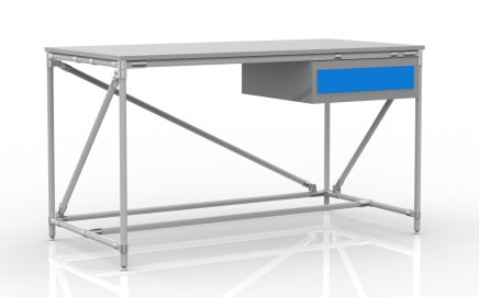 Tavolo da officina con contenitore con un cassetto larghezza 1500 mm, 24040537 - 1