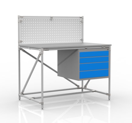 Tavolo da officina da sistema di tubi con pannello forato 240408316 (3 modelli) - 1