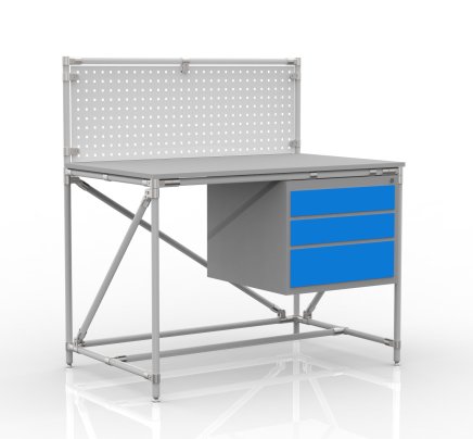 Tavolo da officina da sistema di tubi con pannello forato 240408315 (3 modelli) - 1