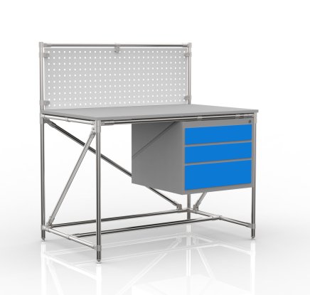 Tavolo da officina da sistema di tubi con pannello forato 240408315 (3 modelli) - 4