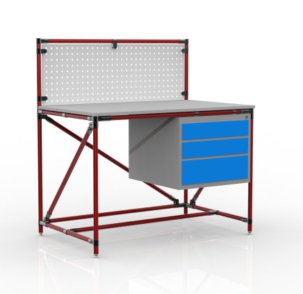 Tavolo da officina da sistema di tubi con pannello forato 240408315 (3 modelli) - 2