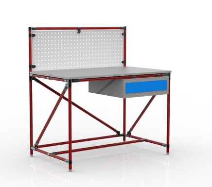 Tavolo da officina Pipe System con pannello forato 240408313 (3 modelli) - 2