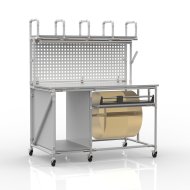 Tavolo di fasciatura con taglierina
