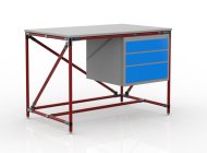 Tavolo da officina con contenitore con tre cassetti 24040532 (3 modelli) - 2