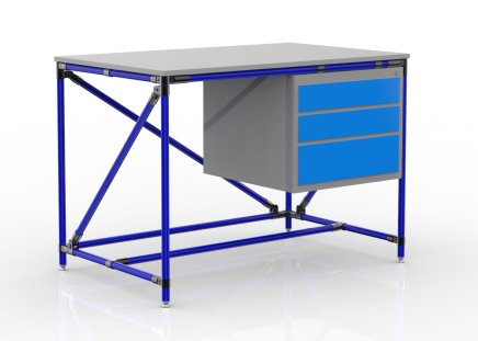 Tavolo da officina con contenitore con tre cassetti 24040532 (3 modelli) - 3