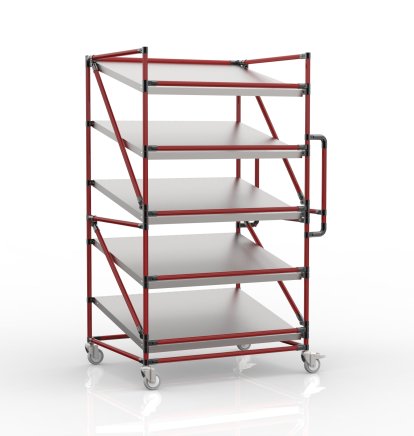 Carrello a ripiani per gabbie con ripiani inclinati 1000 x 800 mm, SP10080 - 2