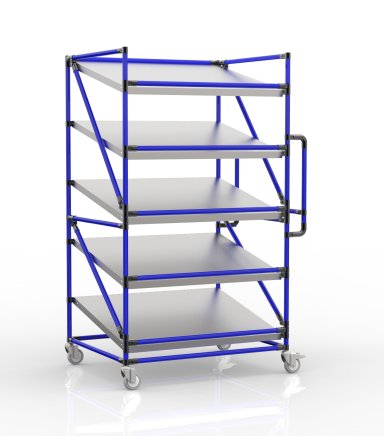 Carrello a ripiani per gabbie con ripiani inclinati 1000 x 800 mm, SP10080 - 3