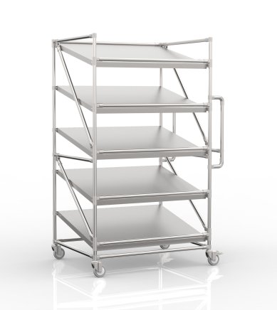 Carrello a ripiani per gabbie con ripiani inclinati 1000 x 800 mm, SP10080 - 4