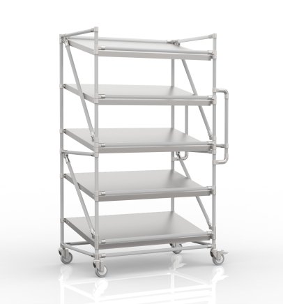 Carrello a ripiani per gabbie con ripiani inclinati 1000 x 600 mm, SP10060 - 1
