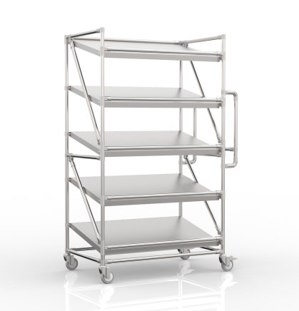Carrello a ripiani per gabbie con ripiani inclinati 1000 x 600 mm, SP10060 - 4
