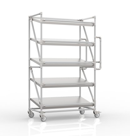 Carrello a ripiani per gabbie con ripiani inclinati 1000 x 500 mm, SP10050 - 1