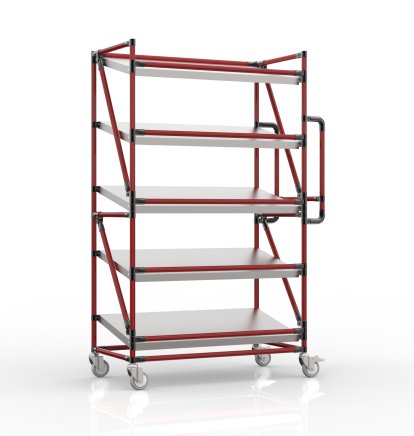 Carrello a ripiani per gabbie con ripiani inclinati 1000 x 500 mm, SP10050 - 2
