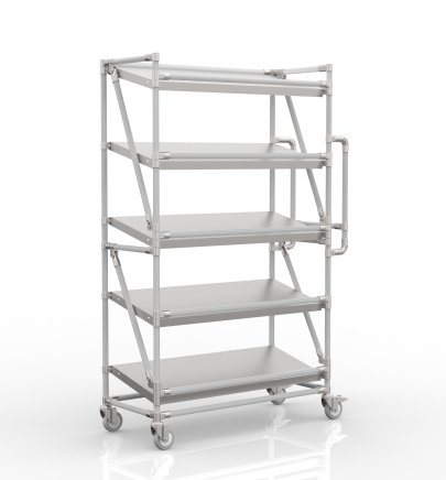 Carrello a ripiani per gabbie con ripiani inclinati di larghezza 1000 mm, SP10040 (4 modelli) - 1