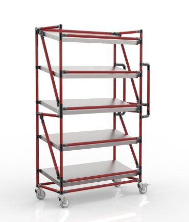Carrello a ripiani per gabbie con ripiani inclinati di larghezza 1000 mm, SP10040 (4 modelli) - 2