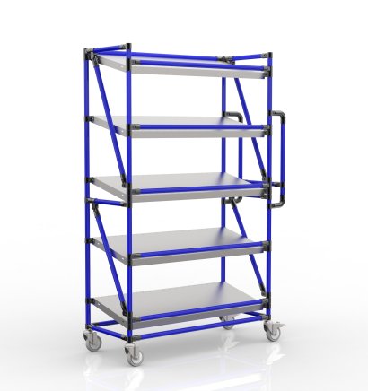Carrello a ripiani per gabbie con ripiani inclinati di larghezza 1000 mm, SP10040 (4 modelli) - 3