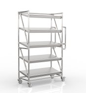 Carrello a ripiani per gabbie con ripiani inclinati di larghezza 1000 mm, SP10040 (4 modelli) - 4
