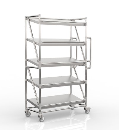 Carrello a ripiani per gabbie con ripiani inclinati di larghezza 1000 mm, SP10040 (4 modelli) - 4