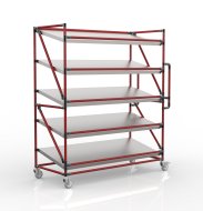 Carrello a ripiani per gabbie con ripiani inclinati larghi 1500 mm, SP15060 - 2