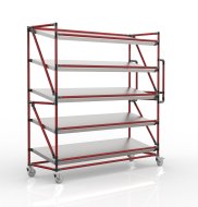 Carrello a ripiani per gabbie con ripiani inclinati larghi 1700 mm, SP17050 - 2