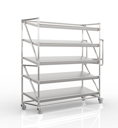 Carrello a ripiani per gabbie con ripiani inclinati larghi 1700 mm, SP17050 - 4
