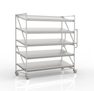 Carrello a ripiani per gabbie con ripiani inclinati larghi 1700 mm, SP17060 - 1