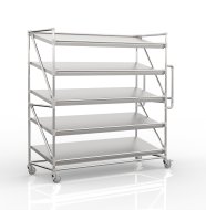 Carrello a ripiani per gabbie con ripiani inclinati larghi 1700 mm, SP17060 - 4