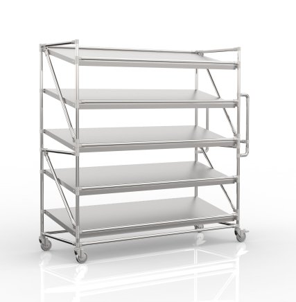 Carrello a ripiani per gabbie con ripiani inclinati larghi 1700 mm, SP17060 - 4