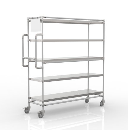Carrello portacasse con 5 ripiani dritti, SPS15040 - 1