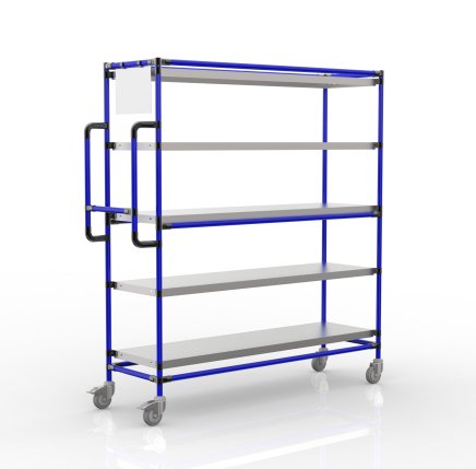 Carrello portacasse con 5 ripiani dritti, SPS15040 - 3