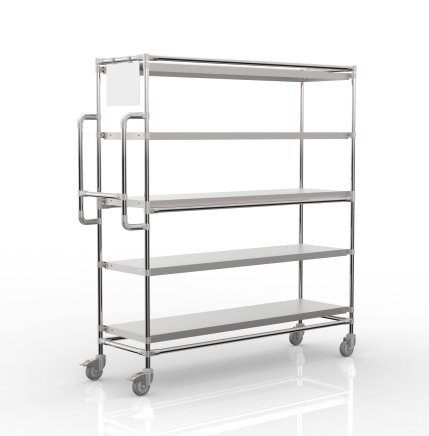 Carrello portacasse con 5 ripiani dritti, SPS15040 - 4
