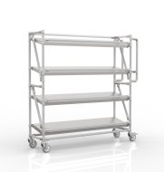 Carrello a ripiani per gabbie con ripiani inclinati di larghezza 1300 mm, SP13030 (4 modelli)