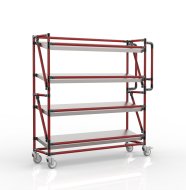 Carrello a ripiani per gabbie con ripiani inclinati di larghezza 1300 mm, SP13030 (4 modelli) - 2
